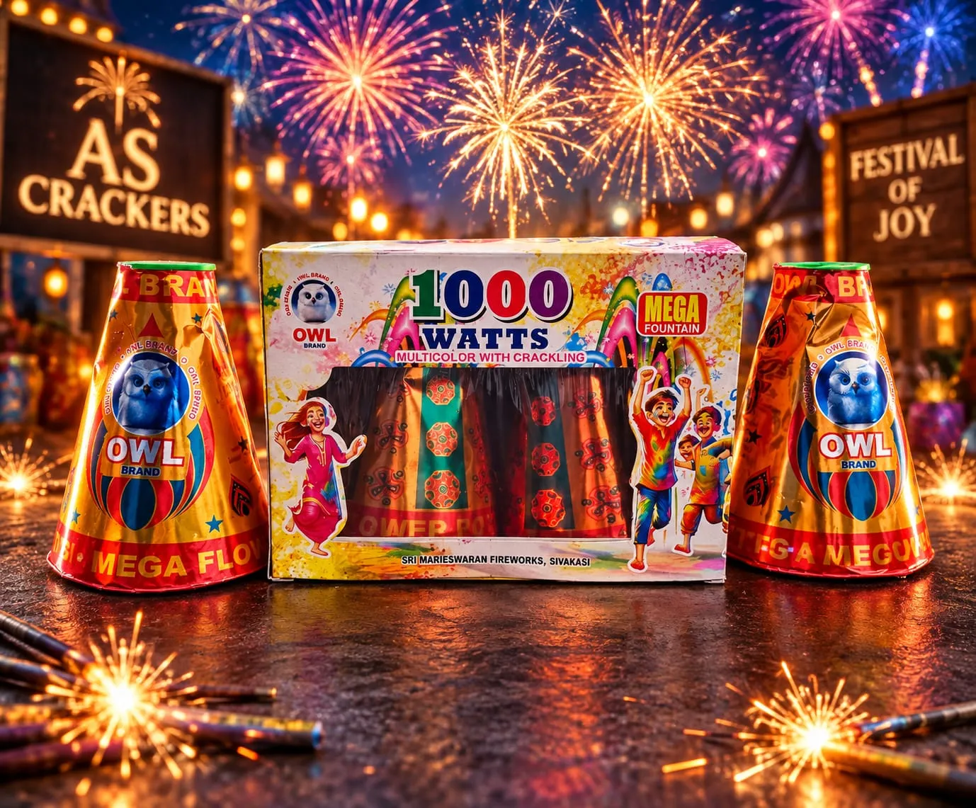 1000 Watts (Multicolour with Crackling) - AS Pyro Park