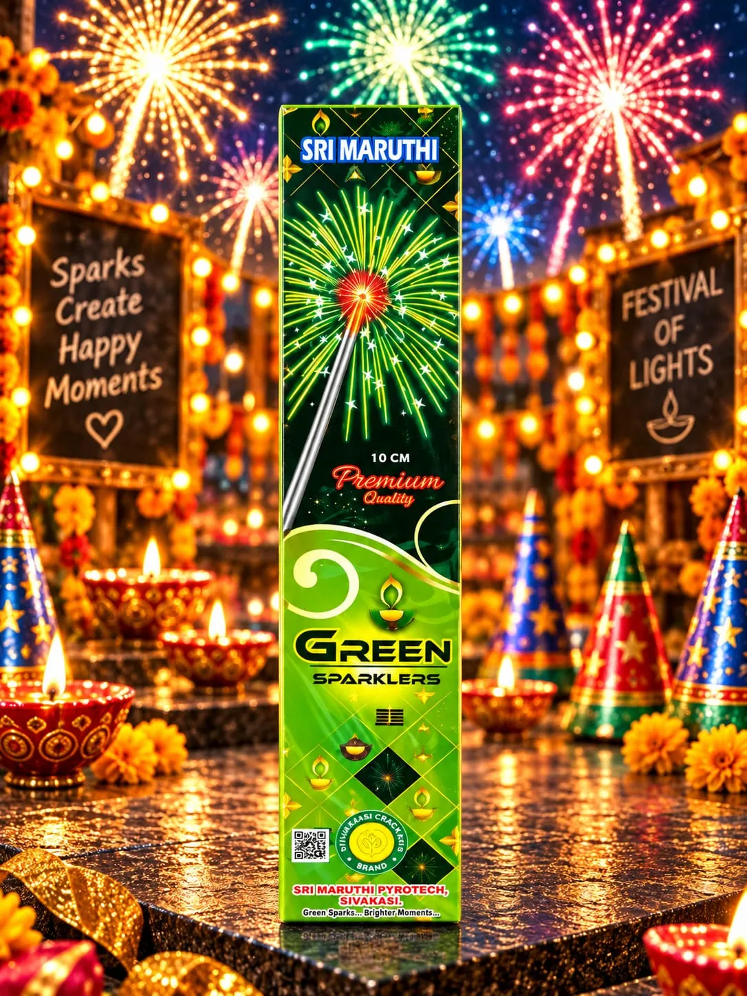 10CM Green Sparklers - AS Pyro Park
