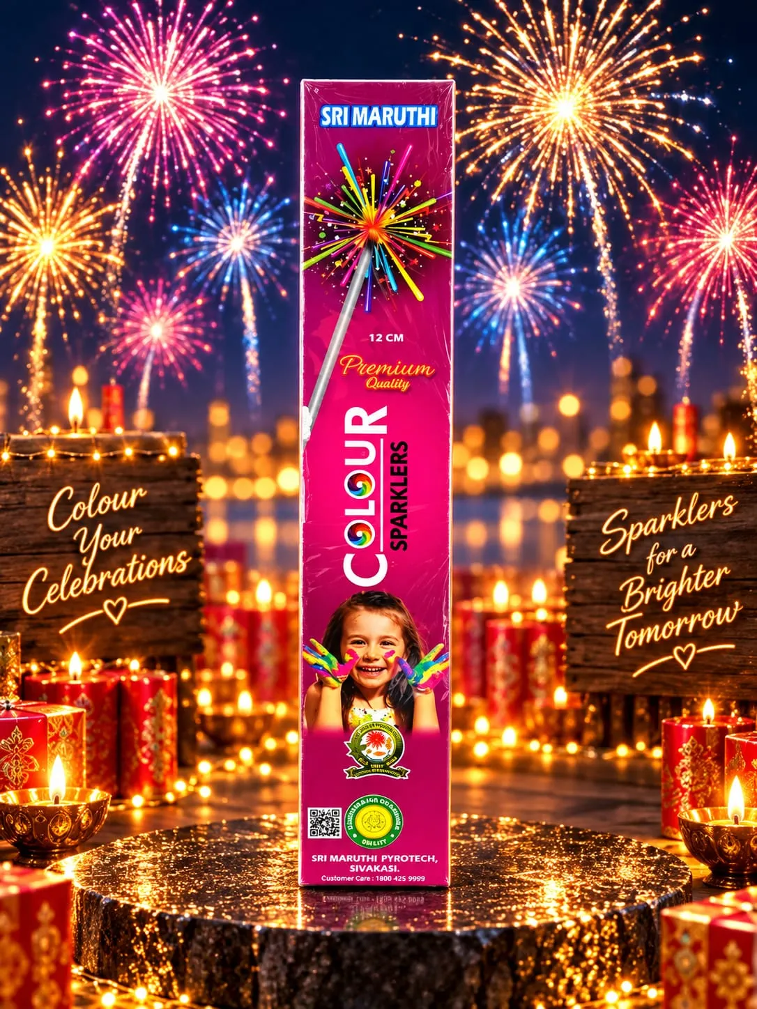 12CM Colour Sparklers - Sparklers | AS Pyro Park Sivakasi