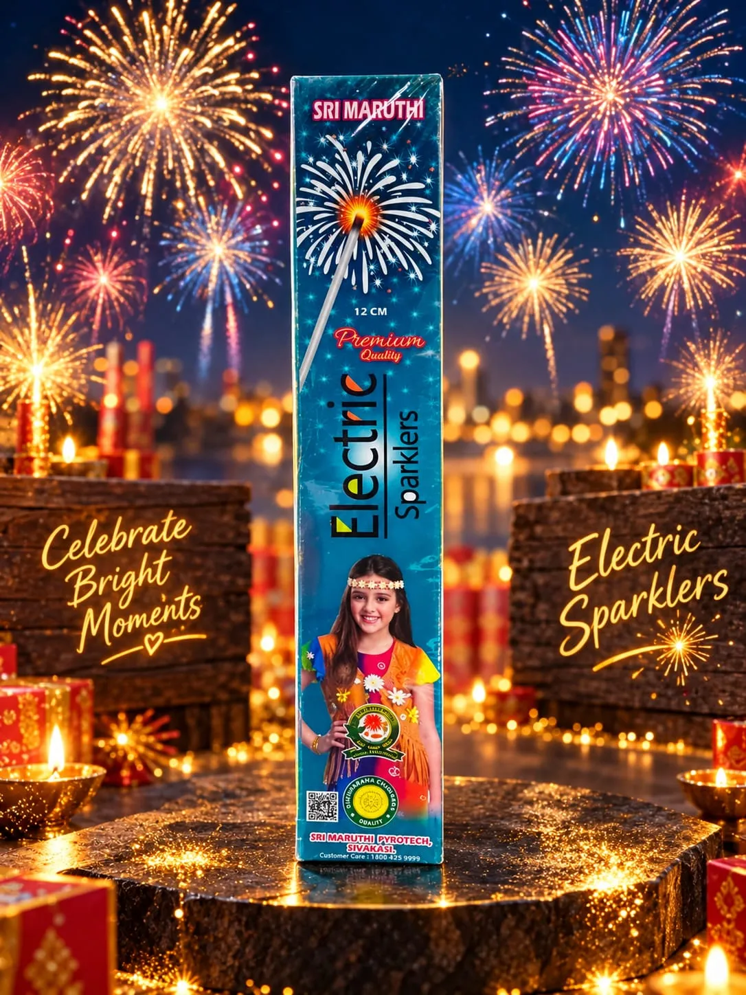 12CM Electric Sparklers - Sparklers | AS Pyro Park Sivakasi