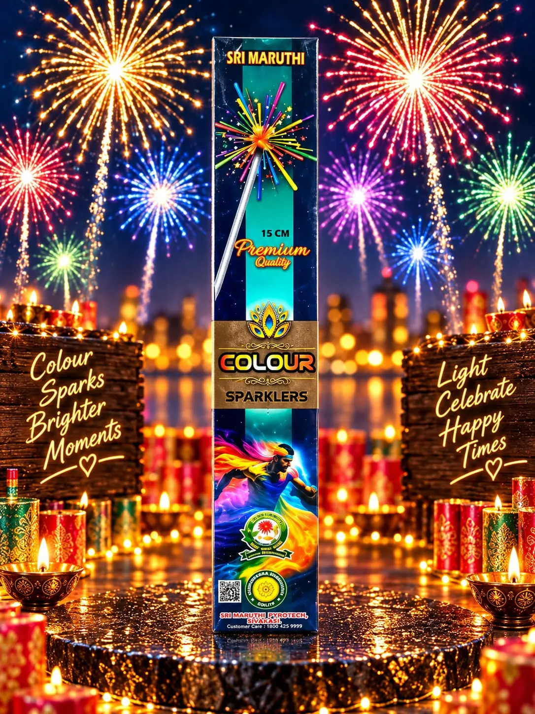 15CM Colour Sparklers - Sparklers | AS Pyro Park Sivakasi