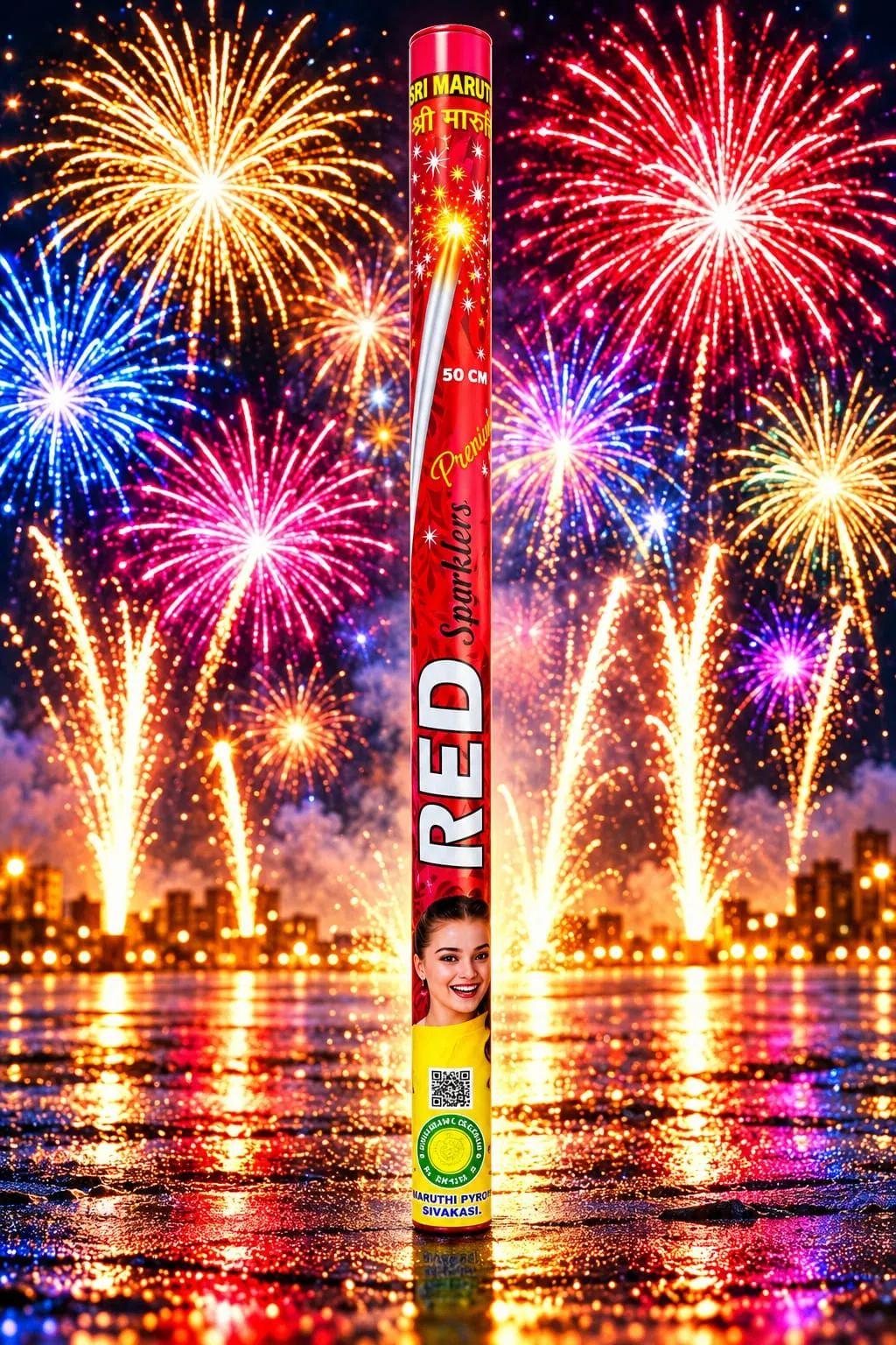 50 CM Red - Sparklers | AS Pyro Park Sivakasi