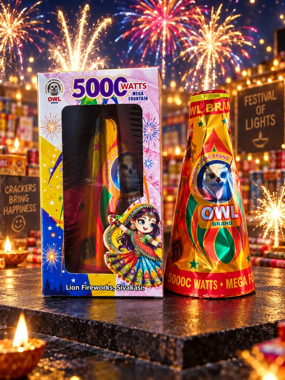 5000 Watts Mega - Fountain | AS Pyro Park Sivakasi