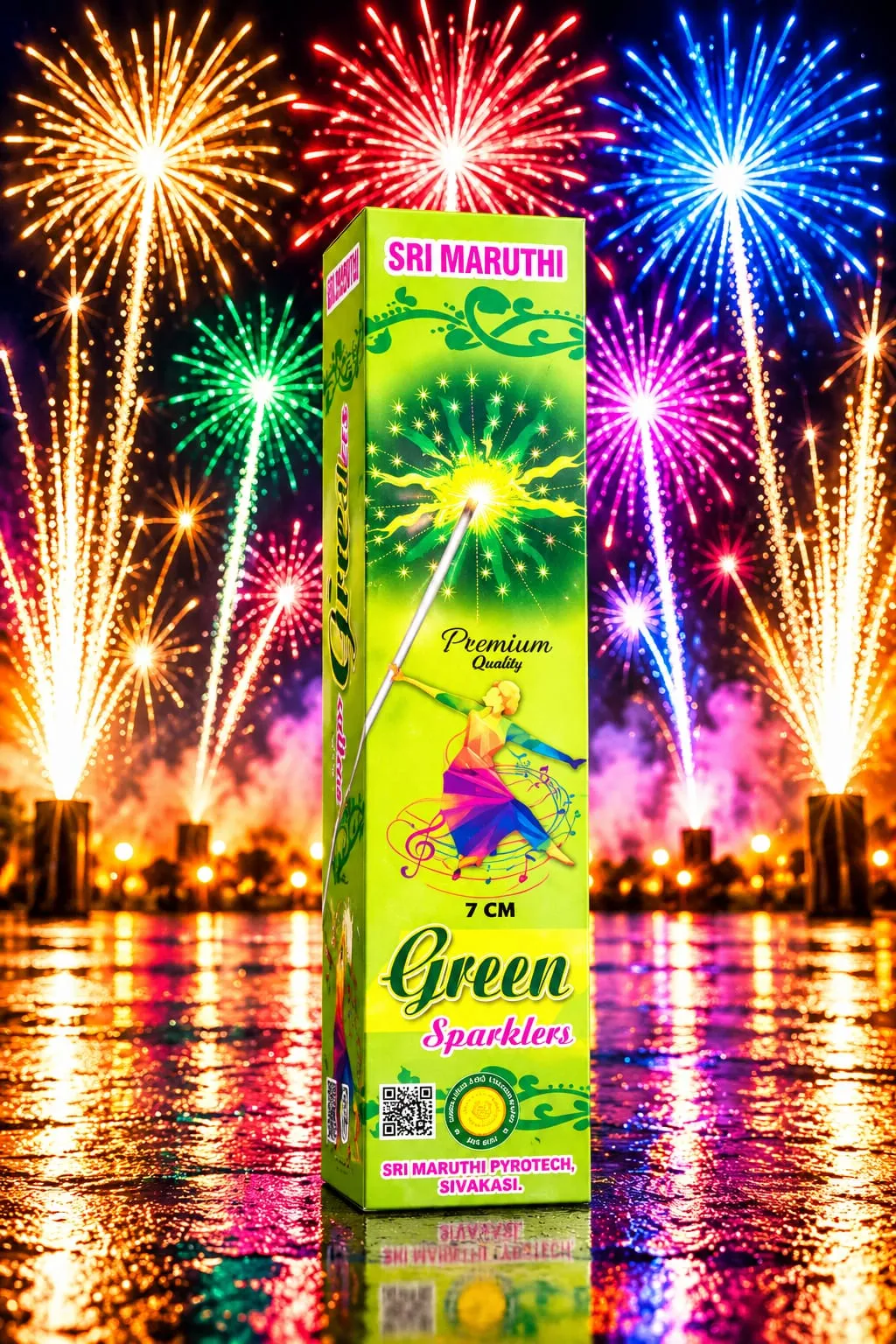 7CM Green Sparklers - AS Pyro Park