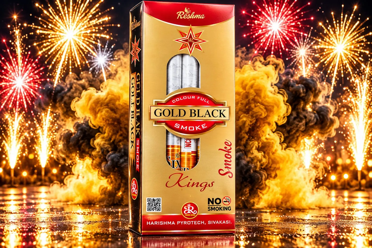 Gold Black - Colour Smokes | AS Pyro Park Sivakasi